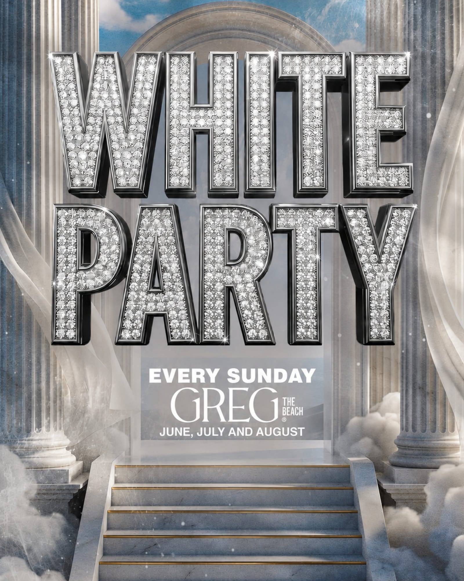 White Party · Greg Beach – official poster